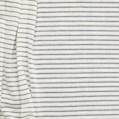 Cotton Yarn Dyed & Slub Stripe Jersey - Natural + Navy