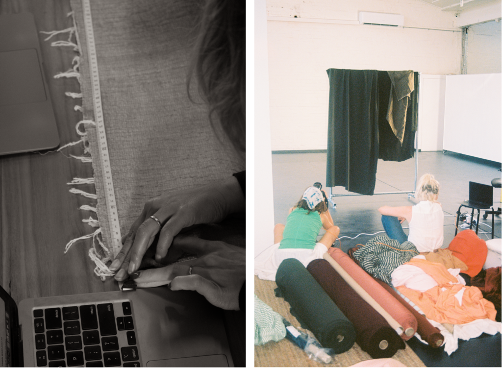 Measuring & photographing surplus fabrics