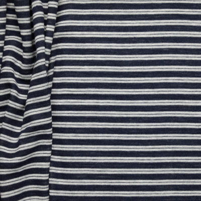 Reversible Twin Face Stripe Jersey - Navy + Grey Marle