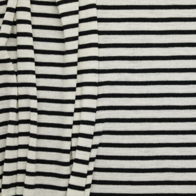 Stripe 1 x 1 Wool Rib - Natural & Black