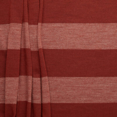 Wool/ Polyester 55+55mm Stripe Jersey - Terracotta