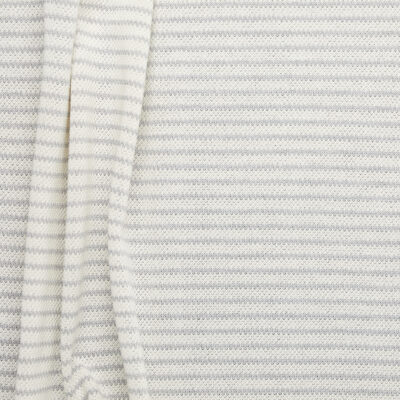 Cotton Blend Purl Stripe 4+2 - Light Grey