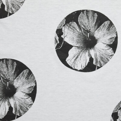 100% Organic Cotton Jersey Floral Print - White