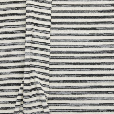 Melange + Solid Stripe Jersey - Black/ Natural