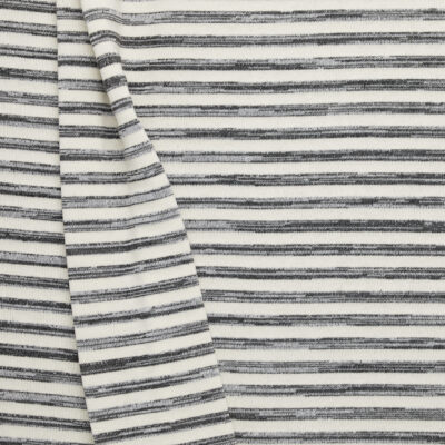 Melange and Solid Stripe Jersey - Charcoal