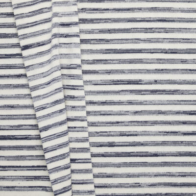 Melange + Solid Stripe Jersey - Royal/ Natural
