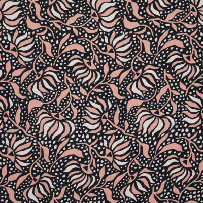 Eco Vero Rayon Plain Weave - Pink/ Black