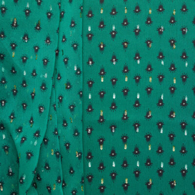 Polyester Printed Metallic Organza - Forest Green