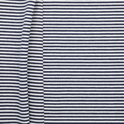 3+3mm 2 Colour Stripe Crepe - Navy