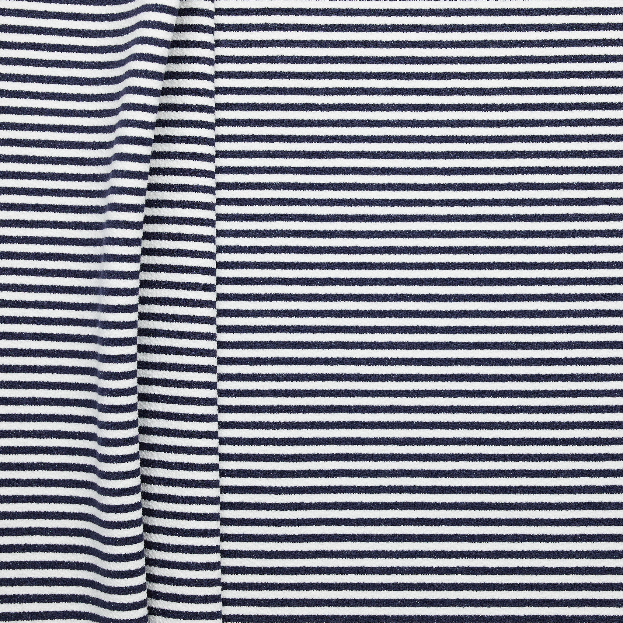 3+3mm 2 Colour Stripe Crepe - Navy