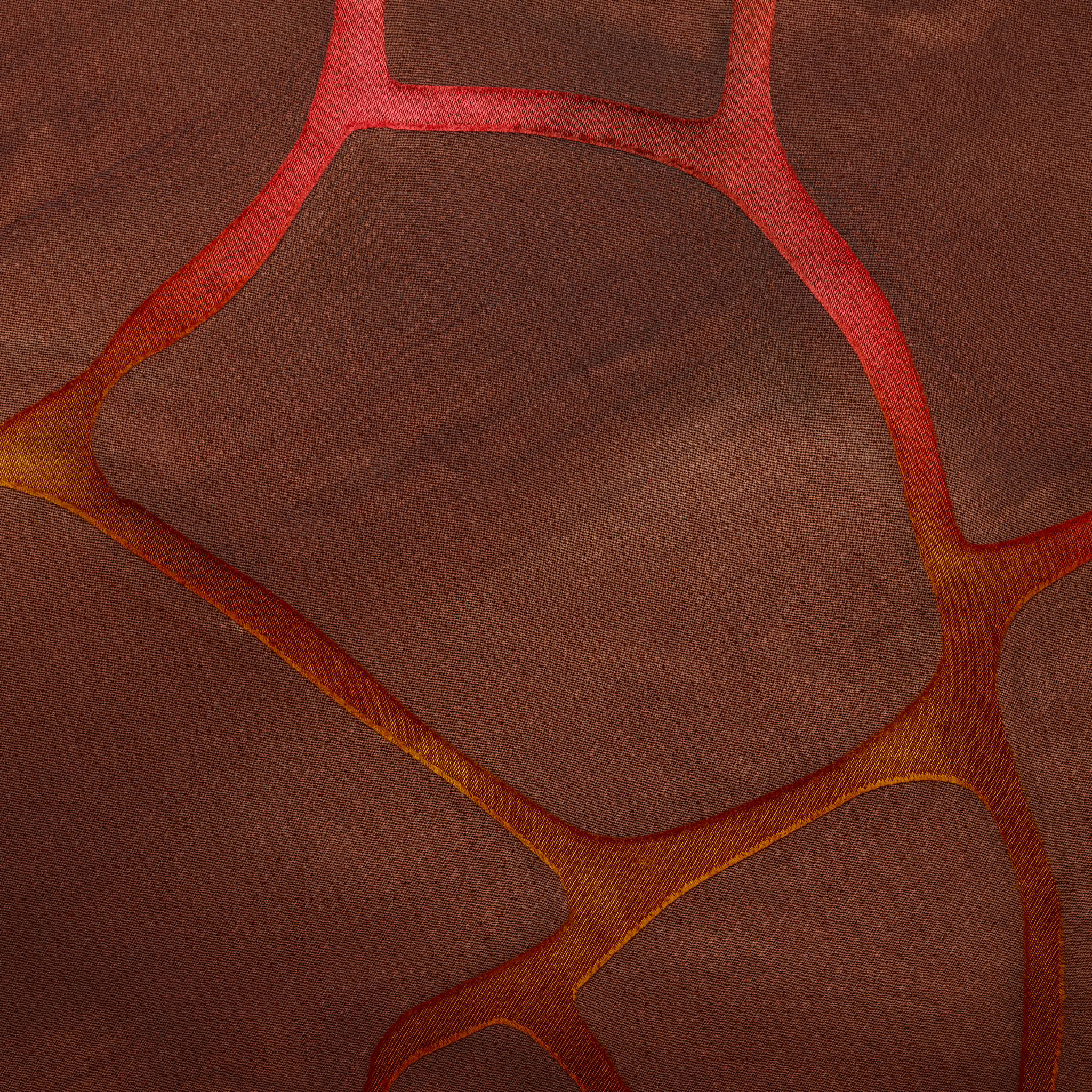 "Organic" Polyester Chiffon Burnout - Terracotta