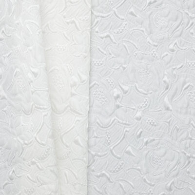 Floral Satin Jacquard - White