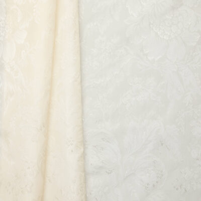 Pure Silk Floral Embossed - Ivory