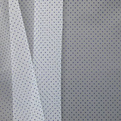 Flocked Hailspot Voile - Blue