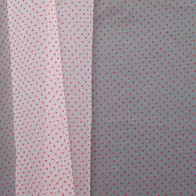 Flocked Hailspot Voile - Red