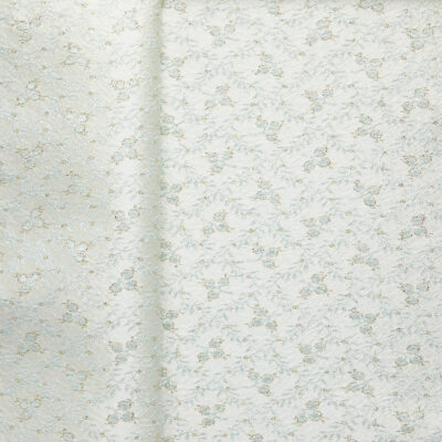Decorative Floral Satin - Pale Blue/ Gold