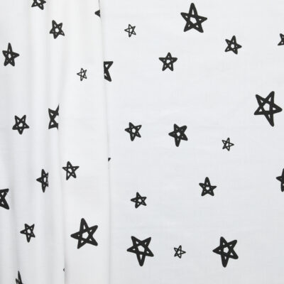 Premium Australian Regenerative Cotton Star Print Jersey - White