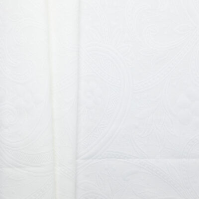 Swiss Cotton Jacquard Pique - White