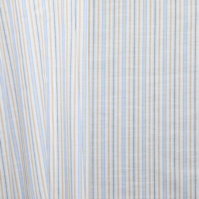 100% Cotton Stripe - Blue/ Taupe/ Charcoal