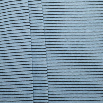 Cotton Linen Stripe Jersey - Thistle Blue/ Black