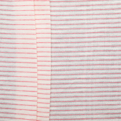 Cotton Yarn Dyed & Slub Stripe Jersey - Coral + Natural