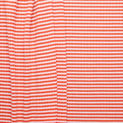 Candy Stripe 6+4 Rib - Orange/ Red
