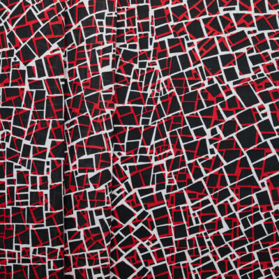 Retro Print Cotton Lawn - Red