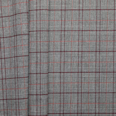 Carnaby Check - Grey/ Cranberry