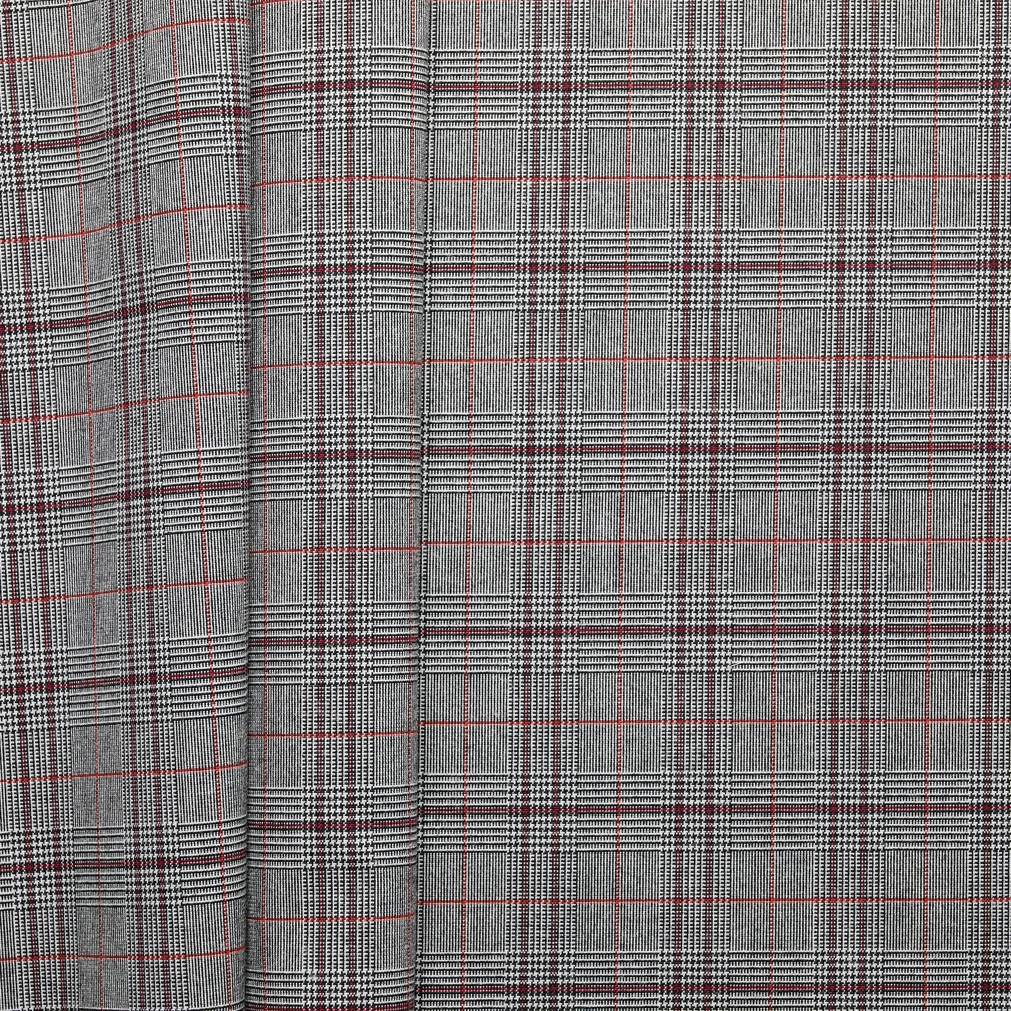 Carnaby Check - Grey/ Cranberry