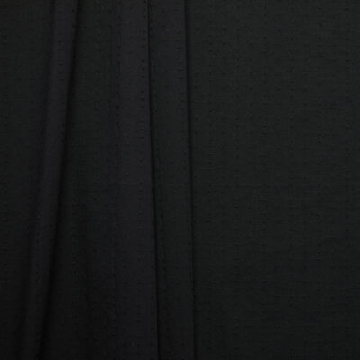 Stretch Cotton Blend Ridged - Black