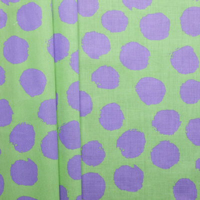 Lightweight Cotton Spots - Green/ Lilac