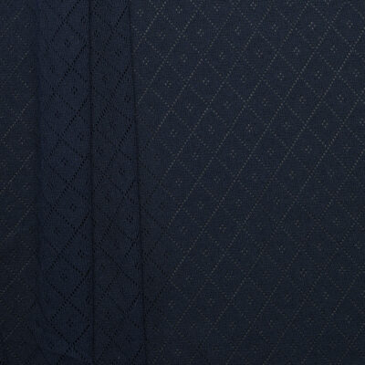 Diamond Polyester Jacquard - Midnight Blue