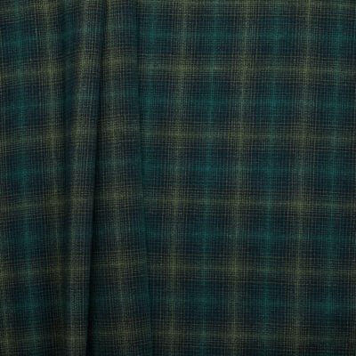 Textured Cotton Tattersalls Check - Forest Green