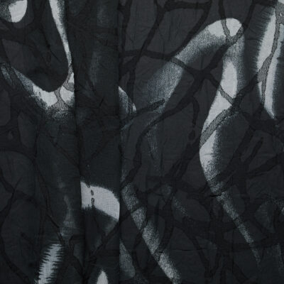 Printed Burnout Georgette - Black