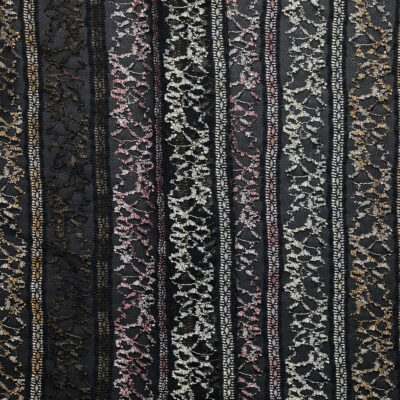 Delicate Knitted Striped Lace - Black/ Gold/ Pink