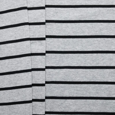 100% Cotton Stripe Jersey - Grey/ Black