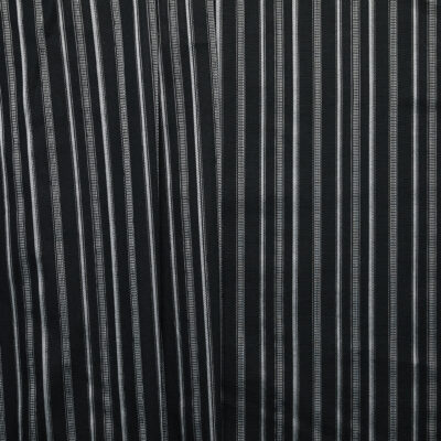 Pinstripe Cotton Suiting - Black/ Silver