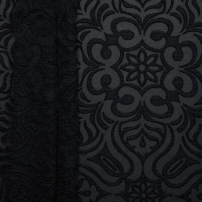 Tiahn Flock Mesh Lace - Black