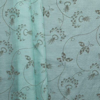 Silk Cotton Flocked Chiffon - Green