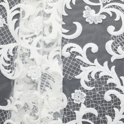 Embroidered Tulle - Ivory